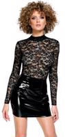 Black Level Vinyl Dress with Lace - M