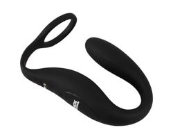 Čierny zamat - vibračný krúžok a análny plug (čierny)