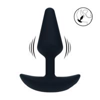 Classic Vibrating Silicone Anal Plug - S - Black