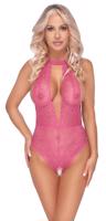 Cottelli Crotchless Lace Body 2643537 Pink - S/M