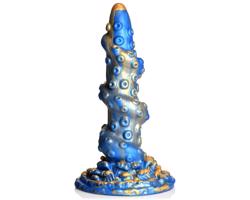 Creature Cocks Kraken - špirálová chápadlová dildo - 21cm (zlatomodrá)
