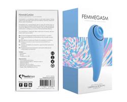 FEELZTOYS Femmegasm - nabíjateľný 2v1 klitorálny vibrátor (modrý)