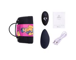 FEELZTOYS Nohavičky - nabíjací, rádiový vibrátor na klitoris (čierny)