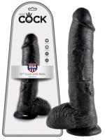 King Cock 10 dildo so semenníkmi (25cm) - čierne