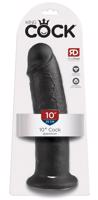 King Cock 10 - veľké dildo so semenníkmi s prísavkou (25cm) - čierne