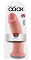 King Cock 10 - veľké dildo so semenníkmi s prísavkou (25cm) - prírodné