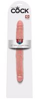 King Cock 12 Slim - realistické dvojité dildo (31 cm) - prírodné