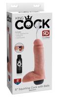 King Cock 8 - realistické striekajúce dildo (20cm) - telová farba
