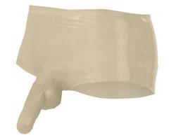 LATEX - boxerky s návlekom na penis (prírodné)