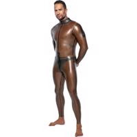 LateX Jumpsuit with Long Sleeves 2910454 Smoky Transparent - L