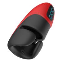 Lonely - Rechargeable Vibrating-Squeezing Masturbator (Black-Red)