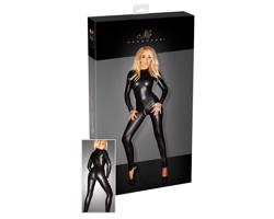 Noir - Lesklý čierny overal s dlhými rukávmi