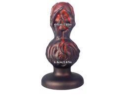 OgazR - guľový anál dildo - 10,5 cm (červená-čierna)