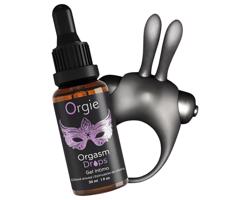 Orgie Orgasmic Bunny - sada vibračných krúžkov na penis (čierna)