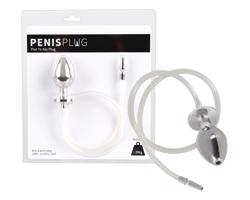 Piss to Ass Plug - Dutý análny kolík s rozťahovačom močovej trubice