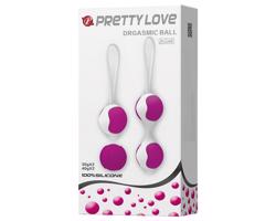 Pretty Love Orgasmic - variabilná súprava venušiných guličiek (bielo-fialová)
