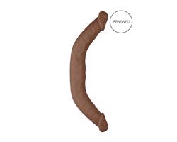 RealRock Double Dong 18 – dvojité dildo (46 cm) – tmavo naturálny