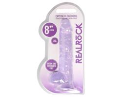 REALROCK - priehľadné realistické dildo - fialové (19cm)