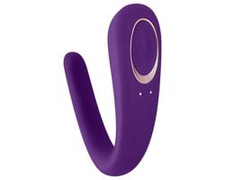 Satisfyer Double Classic - vodotesný, akumulátorový dvojitý vibrátor (fialový)