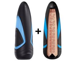 Satisfyer Men One masturbátor a Lusty Tongues vložka (modro-čierna)