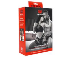 Sei Mio - čierny strap-on dildo s postrojom, 15 cm