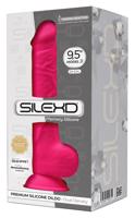 Silexd 9,5 - tvarovateľné dildo so semenníkmi a prísavkou - 24cm (ružové)
