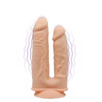 SilexD Model 1 Double Penetration Vibrating Premium Silicone Dual Density Dildo 7" 8" Flesh