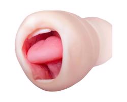 Tracy's Dog pohár - realistický masturbátor úst s zubami (prírodný)