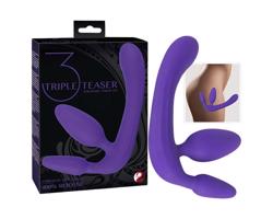 Trojitý pripínací dildo bez popruhu (fialový)
