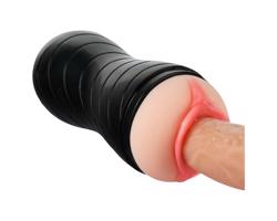 Vibeconnect - realistický ústny a análny masturbátor (prírodná-čierna)