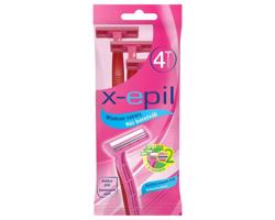 X-Epil - jednorazová dámska dvojčepeľová holiaca strojček (4 ks)