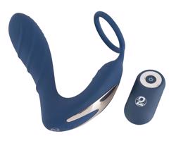 You2Toys Prostate Plug - análny vibrátor s krúžkom na penis (modrý)